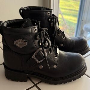 Harley-Davidson Faded Glory Black Leather Motorcycle Boots
